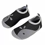 Kinder Badeschuhe Wasserschuhe Strandschuhe Mädchen Junge Schwimmschuhe Barfußschuhe rutschfeste Surfschuhe Sportschuhe Kleinkind Schwimmbad(xjy.Black/ash,22/23 EU)
