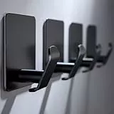 Taozun Klebehaken Extra Stark, Hochwertige Metal Handtuchhaken ohne Bohren Aus Edelstahl, Wasserfest Haken Selbstklebend, 4Er Set Wandhaken Selbstklebend, Bis 6 Kg Tragfähigkeit Badezimmer Schwarz
