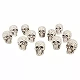 Boland 74390 - Totenkopf-Set, 12 Stück, Größe 4 x 3 cm, Deko Skelett, Dekoration für Halloween, Mottoparty und Karneval, Weiß