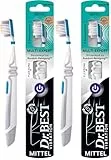 Dr.BEST Vibration multi expert Zahnbürste, Mittel (1 Stück), für eine gründliche 3-Zonen-Reinigung mit der Kraft von 20.000 Vibrationen pro Minute (Packung mit 2)