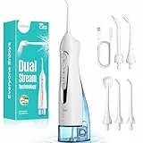 COSLUS Munddusche Kabellos Trragba Elektrische: 300ML WassertankTestsieger 2025 IPX7 Wasserdicht für Oral Health Enthusiasten Tägliche Tiefenreinigung Reinigung auf Reisen 5 Multifunktionale Jet-Tipps