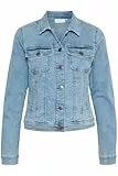 KAFFE Damen Jacke KAvicky Damen Jeansjacke Leichte Denim Übergangs Jacke Lange Ärmel 36, Light Blue Washed Denim