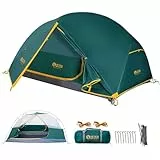 QEZER Campingzelt Kuppelzelt für 1-2 Personen, wasserdicht & Winddicht, 3-4 Jahreszeiten, nur 1,85/2,3 kg, für Wandern, Camping & Outdoor-Aktivitäten (2 Personen Grün)