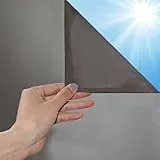HOMTOL Sichtschutzfolie Fensterfolie Statische Milchglasfolie 50x400cm Grau selbsthaftend Blickdicht Sonnenschutzfolie Schutz der Privatsphäre Anti-Peep-Folie für Badezimmer Wohnzimmer Konferenzraum