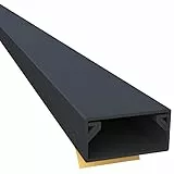 CILSON WDK2010SS 2700120 Kabelkanal Selbstklebend 20x10mm 10m, Schwarz - 10 Stück 1 m / 1000 mm, Schlankes Profil, Vielseitige Kabelmanagement-Lösung