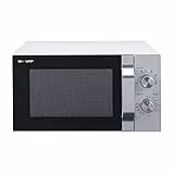 Sharp R204WA Solo-Mikrowelle, 20 L, 800 W, 6 Leistungsstufen, Timer von 30 Minuten bis 00 Sekunden, Weiß