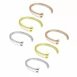 Briana Williams 6stk Nasenring Nasenpiercing Fake Nase Lippe Ring Set 20G 18G 16G 6mm/8mm/10mm/12mm Chirurgenstahl Piercing Nasen Schmuck
