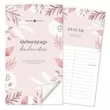 Lebenskompass® Geburtstagskalender 'Fleur' 28 x 12cm - Wandkalender Jahresunabhängig - immerwährender Kalender für Geburtstage & andere Termine - Dauerkalender