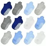 HYCLES Stoppersocken Kinder - 12 Paar ABS Socken Kinder Baby Jungen Kleinkind Rutschfeste Socken für 0-7 Jahre Antirutsch Socken Mädchen 5-7 Jahre