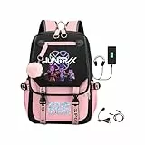 Generisch K POP Demon Hunter Rucksack Huntrix – Anime Saja Boys Schulrucksack Huntrix Merch Jungen & Mädchen, Unisex Tasche für Schule, Freizeit & Reisen, Gepolstert, Trendiges K-Pop Design