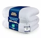 Utopia Bedding Bettdecke 220 x 240 cm, Ganzjahresdecke 370 GSM Füllung, atmungsaktive Schlafdecke, Steppdecke, Super Weiche Kuschelige (Weiß)