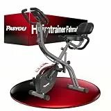 PASYOU 3 IN 1 Heimtrainer Fahrrad, Klappbar Indoor Fahrrad mit 10 Stufen & 7 Sitzhöhen, 10 Magnetische Widerstandsstufen Ergometer Heimtrainer, F-Bike 265LB/120KG Cardiotraining X-Bike für Zuhause
