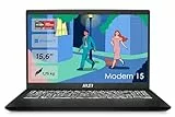 MSI Modern 15 Lifestyle & Business Laptop, 15,6 Zoll Full HD Display, AMD Ryzen 5 7430U Prozessor, 16 GB DDR4 RAM, 512GB SSD, AMD Radeon Graphics, Windows 11 Home, Schwarz, B7M-463