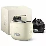 Yoose MINI 5 Rasierer Herren Elektrisch, Elektrorasierer Bart Trimme Gesichtsrasierer Body Beard Männer, IPX7 Wasserdicht, Wiederaufladbar mit USB C, 100 Min Laufzeit, Cremeweiß