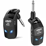 LEKATO Kabelloses Gitarrensystem,2,4 GHz kabelloser Gitarrensender-Empfänger mit 8 Stunden Laufzeit, wiederaufladbares digitales kabelloses E-Gitarrenkabel, Bass-Buchsenkabel für Gitarren bässe