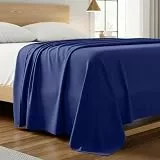 Mellanni Luxuriöses Bettlaken – gebürstete Mikrofaser 1800 Bettlaken, knitterfrei, farbecht, schmutzabweisend, ultraweich, nur 1 Bettlaken (California Kingsize, Imperial Blue)