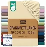 Utopia Bedding - Spannbettlaken 180x200cm - Beige - Gebürstete Polyester-Mikrofaser Spannbetttuch - 35 cm Tiefe Tasche