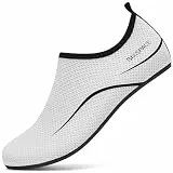 Sixspace Herren Damen Badeschuhe Wasserschuhe Aquaschuhe Strandschuhe Schnell Trocknend Slip on Breathable Schwimmschuhe Surfschuhe für Beach Pool Surfen Yoga Weiß 39 EU