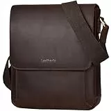 Leathario Herren Umhängetasche aus Echtem Leder,Schultertasche mit Großer Kapazität, Herrentasche für Alltag Freizeit Arbeit