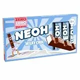NEOH Milky Choc Riegel, Milchschokoladenriegel ohne Zuckerzusatz mit cremiger Milchfüllung, ballaststoffreicher Snack, 56 kcal pro Riegel, für Low-Carb-Ernährung geeignet, vegetarisch, 8er-Pack