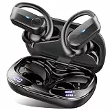 Bluetooth Kopfhörer Sport, 70Std In Ear Kopfhörer Bluetooth 5.4, HiFi Stereo Tiefer Bass Kabellose Kopfhörer mit 4 Noise Cancelling Mic, IPX8 Wasserdicht Ohrhörer mit Ohrhaken, LED-Anzeige Android/iOS