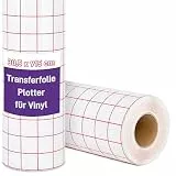 IModeur Transferfolie Plotter für Cricut - 30,5 x 915 cm Übertragungsfolie Rolle mit Rot Raster für Vinylfolie Plotter, Plotterfolie Vinyl, Schilder, Aufkleber, Autoaufkleber