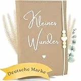 MAHEWA® Premium Mutterpasshülle aus Filz für den Deutschen Mutterpass - mit Fach für Ultraschallbilder und Kärtchen und Stift - Schutzhülle (Beige, Kleines Wunder)