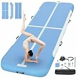 FBSPORT Airtrack Matte, 10cm Hoch Verdicken 3M Tumbling Matte,Gymnastikmatte mit Luftpumpe,Trainingsmatte mit Tragetasche,Turnmatte für Zuhause, Outdoor,Yoga