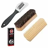 4-Teiliges Set Wildlederbürste für Schuhe, Schuhbürste Raulederbürste mit Wildleder Radiergummi, Wildleder Pflege Nubukleder Bürste für Rauleder, Nubuk, Wildleder und Veloursleder