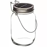 Trendario - LED Solarlampe im Einmachglas, Solarlaterne als perfekte Gartenleuchte - Solar Sun Jar, Sonnen Hängeleuchte aus Glas - Solarglas mit extra langer Leuchtdauer