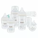 NUK Perfect Match Perfect Start Babyflaschenset | Ab 0 Monate | Passt sich dem Baby an | 4 Anti-Kolik-Babyflaschen, Schnuller, Flaschenbürste und mehr | BPA-frei | 9 Stück