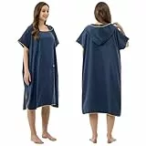 Winthome Poncho Schnelles Trocknen, Badeponcho Strand Umziehhilfe, Surf Poncho Leichtgewicht mit Tasche und Kaputze, Handtuch Damen Herren, Strandponcho für Schwimmen Surf Strände