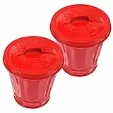 BUGUUYO 2st Blecheimer Mit Deckel Mülleimer Aus Blech Kleine Mülltonne Kleiner Mülleimer Aus Metall Blumentopf Metall Komposteimer Desktop- Abfallkorb Jahrgang Büro Galvanisiertes Eisen