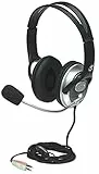 Manhattan Classic Stereo Headset (Flexibles Mikrofon aus Edelstahl und integrierte Lautstärkeregelung) schwarz