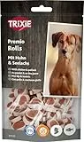 TRIXIE Hundeleckerli PREMIO Hunde-Chicken Rolls 75g - Premium Leckerlis für Hunde glutenfrei - ohne Getreide & Zucker, schmackhafte Belohnung für Training & Zuhause - 31535