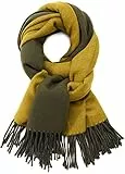 SPFASZEIV Damen Schal Cashmere Imitation Wraps Deckenschal Spleißen Karo Schal Herbst Winter Top Qualität Warm Schals 2Farbe (Armeegrün)