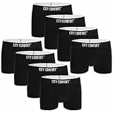 CityComfort Boxershorts Herren 8er oder 5er Pack S-4XL Unterwäsche Männer und Teenager Boxer (Schwarz, XL)