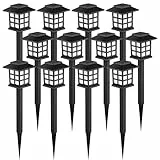 GIGALUMI Solarlampen für außen, 12 Stück Solarleuchten für Garten, warmweiße Solar-Gartenleuchten, Solarleuchten für Landschaft, Weg, Hof, Terrasse, Einfahrt