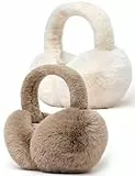 Unning 2 Stück Ohrenwärmer Damen Winter Verstellbar Ohrenschützer Faltbare Warme Weiche Ohrenschutz Earmuffs für Women