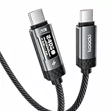 toocki 240W USB C auf USB C Kabel 1M Schnellladekabel USB C USB PD3.1 Nylon USB Typ C Ladekabel mit LED Display für iPhone 17 Pro Max, iPhone 16, Samsung S24 S23 S22 S21, MacBook Pro/Air