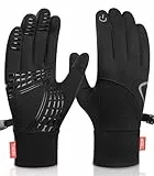 Benirap Handschuhe Herren Damen Fahrradhandschuhe Winter Winddichte Touchscreen rutschfeste Warm Outdoor Sporthandschuhe Wasserabweisender Schutz Thermo Laufhandschuhe Radfahren Wandern Laufen