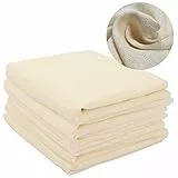 DKBT Passiertuch 6 Stück Käsetuch Cheesecloth ca.50x50cm Leinentuch Abseihtuch Filtertuch Ungebleichte Reine Baumwolle Wiederverwendbar Waschbar Seihtuch mit vernähten Ecken für Käse Nussmilch