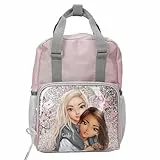 Depesche 13318 TOPModel My BFF - Rucksack in Rosa und Grau, mit Model Motiv und Glitzer, Tasche mit verstellbaren Trägern