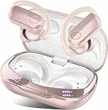 Ordtop Bluetooth Kopfhörer Sport, 70H In Ear Kopfhörer Bluetooth 5.4, HiFi Stereo Tiefer Bass Kabellose Kopfhörer mit 4 Noise Cancelling Mics, IPX8 Wasserdicht Ohrhörer mit Ohrhaken, LED-Anzeige USB-C