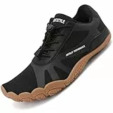 Barfußschuhe Herren Barfuss Schuhe Bequem Barfussschuhe Leicht Zehenschuhe Traillaufschuhe Schnell Trocknend Walkingschuhe Outdoor & Indoor Fitnessschuhe.(Schwarz/Braun,43 EU)