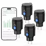 EIGHTREE WLAN Steckdose Outdoor, Zeitschaltuhr Aussenbereich mit Strommessung IP44 Wasserdicht, Smarte Steckdose mit Zeitschaltuhr, Fernbedienung & Sprachsteuerung, Kompatibel mit Alexa & Google Home