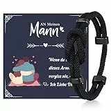 VNOX Armband Herren: Geschenk für Mann Paracord Armbänder, Schwarz, Schmuck für Ehemann, Surfer Männer Armbänder