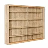 Inter Link - Sammlervitrine - Hängevitrine - Wandregal - Glasvitrine - Wandvitrine - Hängeregal - Schaukasten - MDF - Sonoma Eiche Nachbildung (80x60x9.5 cm) Collectizioni