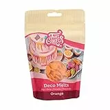 FunCakes Deco Melts Orange - Tauchen, drippen, dippen und dekorieren! In der Mikrowelle schmelzen und in jede Form gießen, 250 g