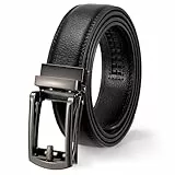 WERFORU Herren Ledergürtel Automatik Gürtel Herren ohne Löcher für Anzug und Freizeit 33mm Breit